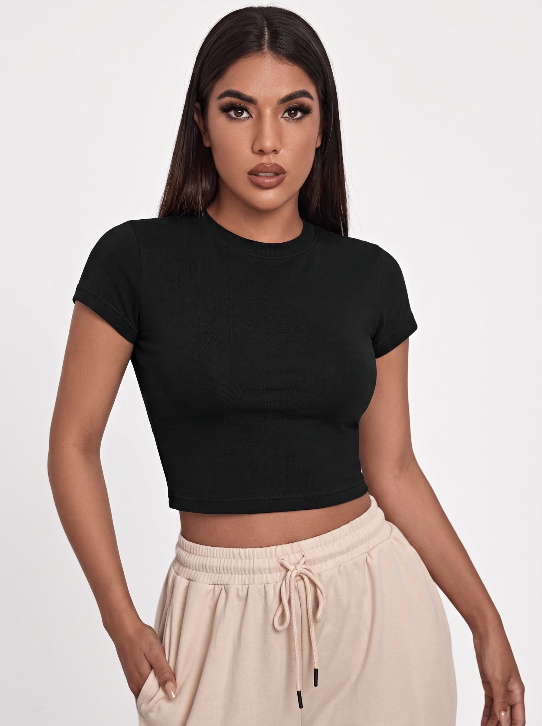 BRZ Essential Crop Top - Black