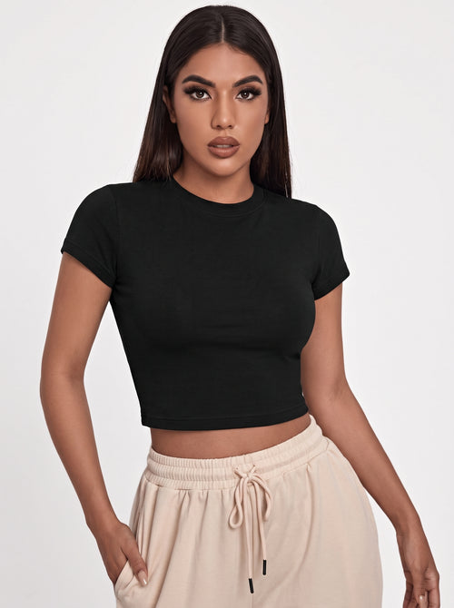 BRZ Essential Crop Top - Black