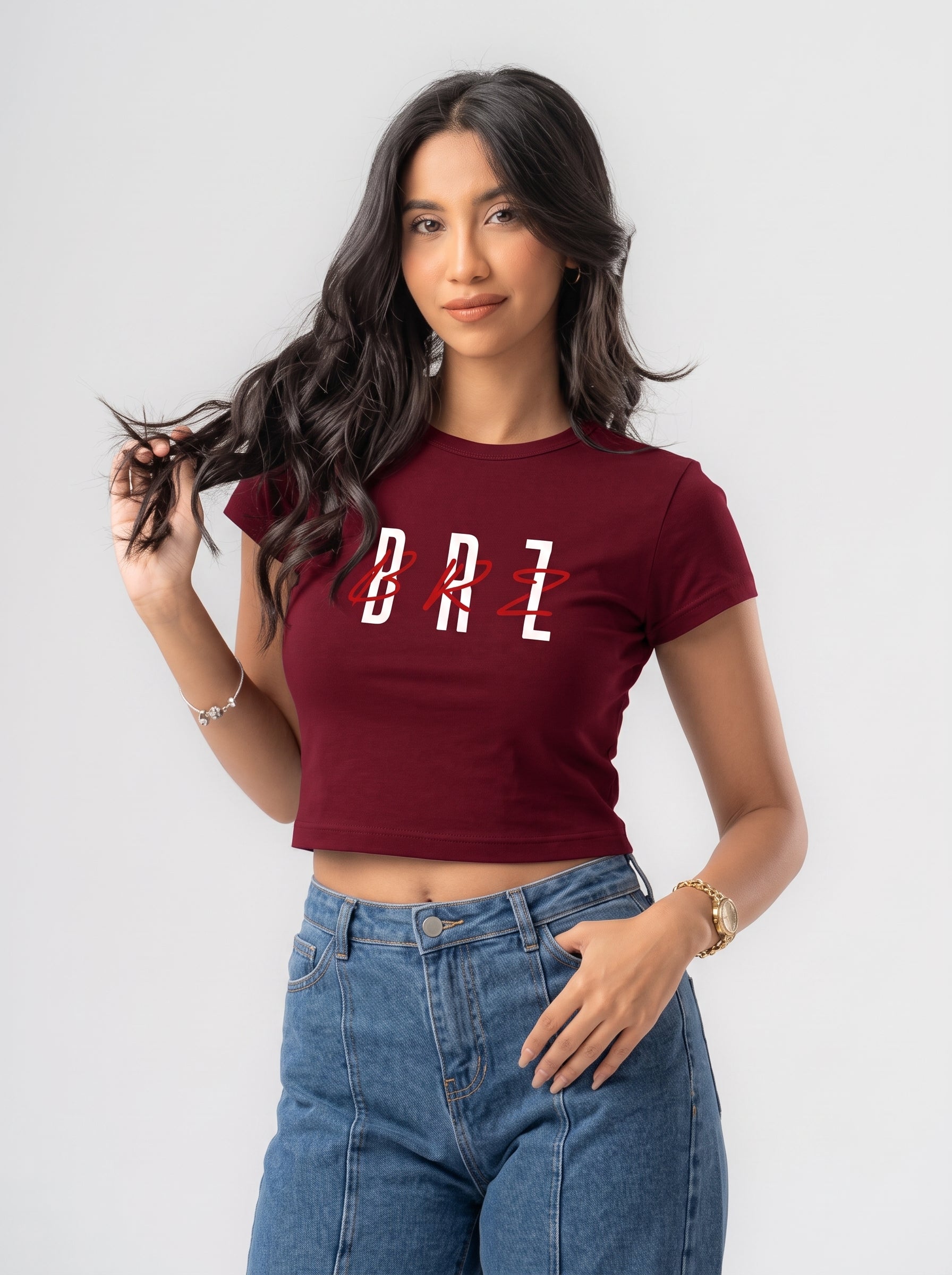 BRZ  Crop Top - Burgundy